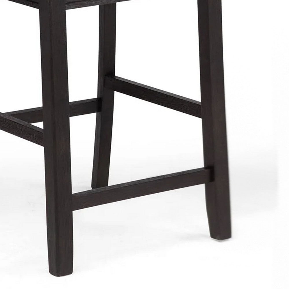 Mipo Counter Height Dining Chair Set of 2, Black Grid Back, White Seats - BM340213