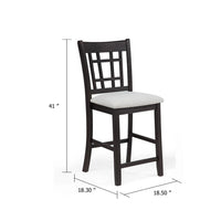 Mipo Counter Height Dining Chair Set of 2, Black Grid Back, White Seats - BM340213