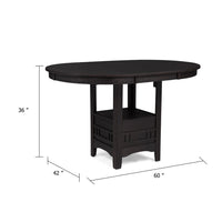 Mipo Counter Height Dining Table, Black Wood, 42-60 Inch Extendable Top - BM340214