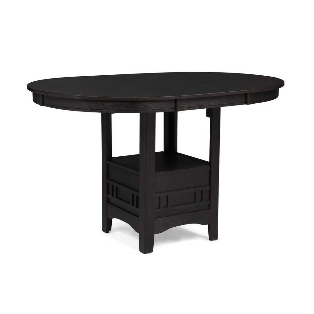Mipo Counter Height Dining Table, Black Wood, 42-60 Inch Extendable Top - BM340214