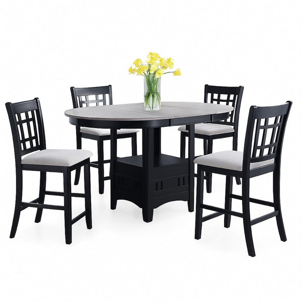Mipo Counter Height Dining Chair Set of 2, Gray Fabric, Grid Back - BM340215