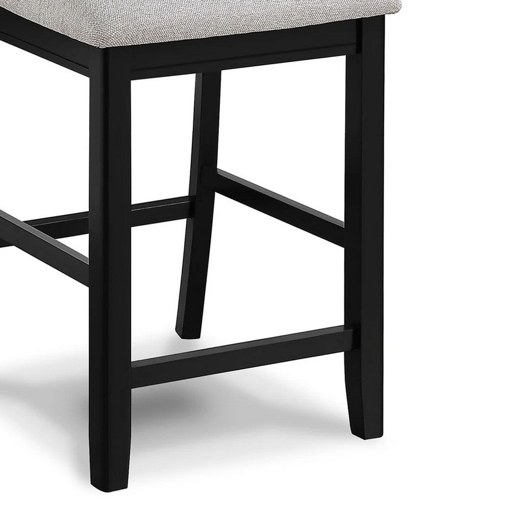 Mipo Counter Height Dining Chair Set of 2, Gray Fabric, Grid Back - BM340215