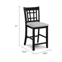 Mipo Counter Height Dining Chair Set of 2, Gray Fabric, Grid Back - BM340215