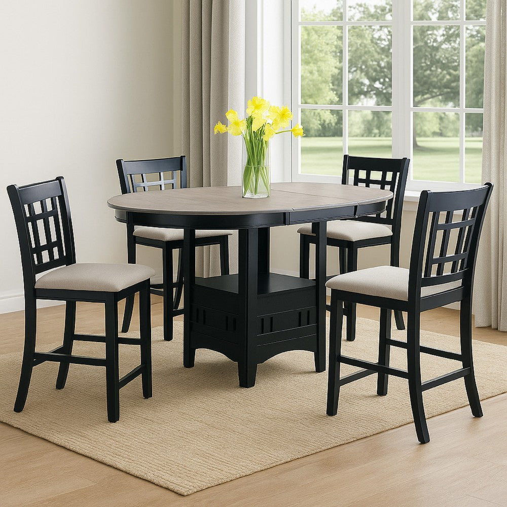 Mipo Counter Height Dining Chair Set of 2, Gray Fabric, Grid Back - BM340215