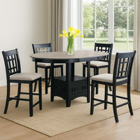 Mipo Counter Height Dining Chair Set of 2, Gray Fabric, Grid Back - BM340215