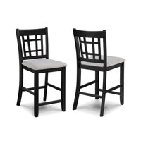 Mipo Counter Height Dining Chair Set of 2, Gray Fabric, Grid Back - BM340215
