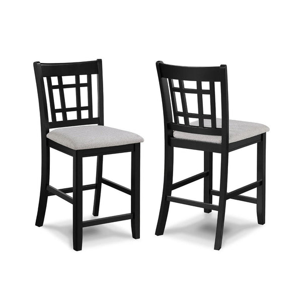 Mipo Counter Height Dining Chair Set of 2, Gray Fabric, Grid Back - BM340215