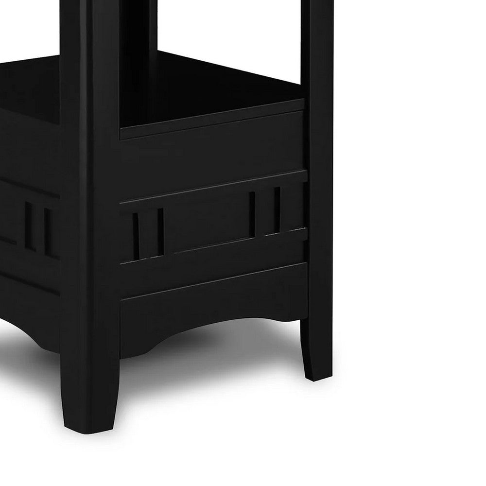 Mipo Counter Height Dining Table, Extendable 42-60 Inch Black Wood Top - BM340216