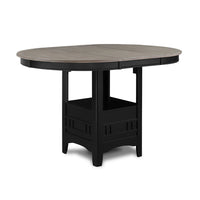 Mipo Counter Height Dining Table, Extendable 42-60 Inch Black Wood Top - BM340216