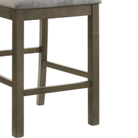 Omal Counter Height Dining Chair Set of 2, Brown Slatted Back, Gray Fabric - BM340218