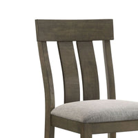 Omal Counter Height Dining Chair Set of 2, Brown Slatted Back, Gray Fabric - BM340218