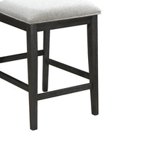 Kliu Counter Height Chair Set of 2, Light Gray Fabric, Black Wood Frame - BM340219