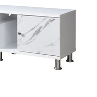 Hopo TV Stand Media Cabinet, 2 Drawers, Cabinet, White Faux Marble, 71 Inch - BM340221