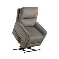 Power Lift Chair with Heat and Massage, Gray Fabric Padded, USB Port - BM340289