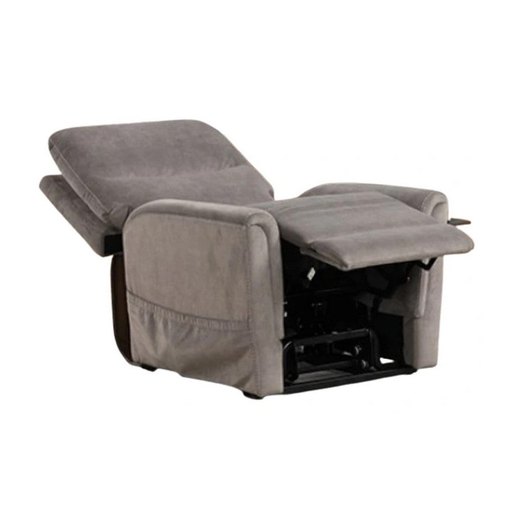 Power Lift Chair with Heat and Massage, Gray Fabric Padded, USB Port - BM340289