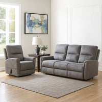 Power Lift Chair with Heat and Massage, Gray Fabric Padded, USB Port - BM340289