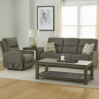 Power Lift Chair with Heat and Massage, Gray Fabric Padded, USB Port - BM340289