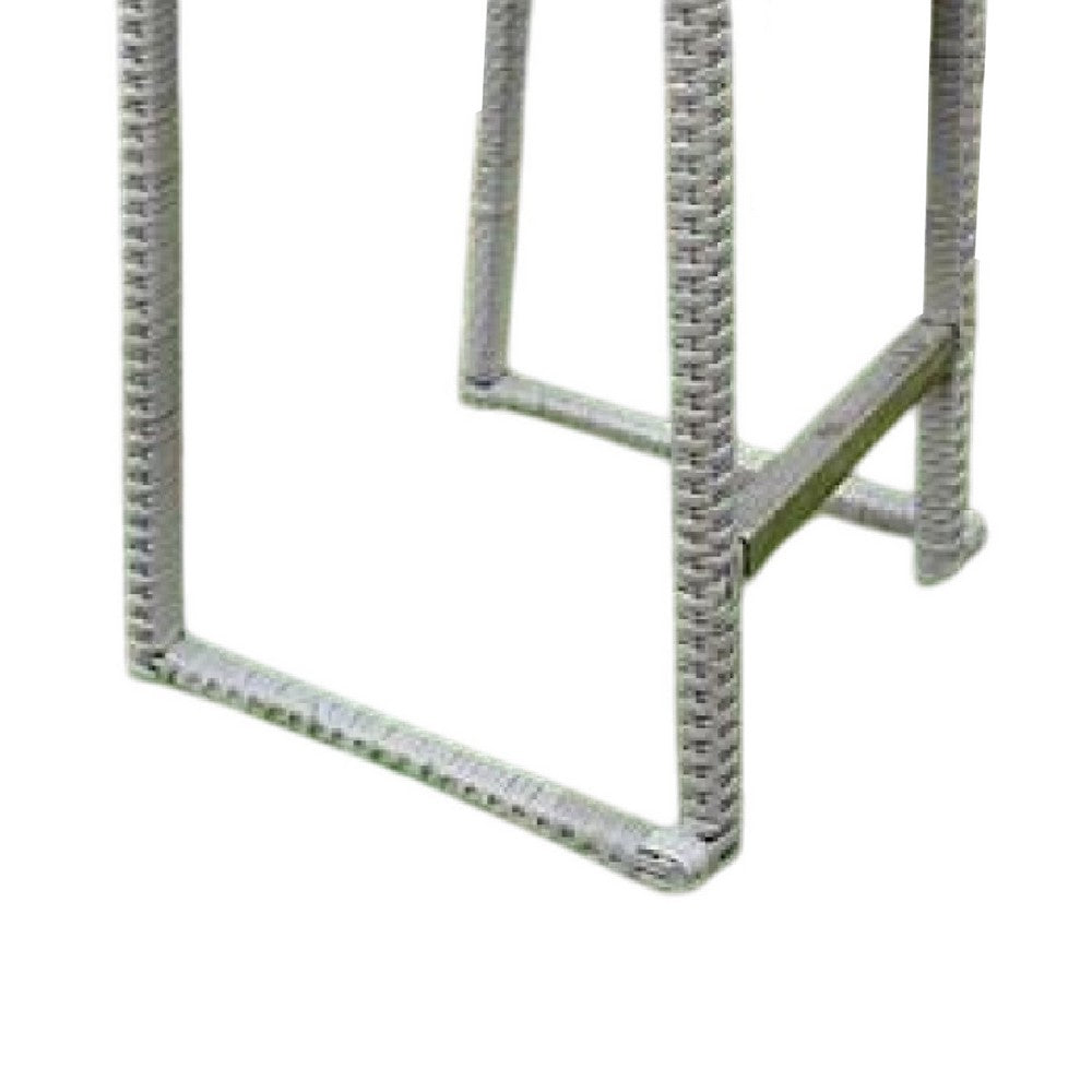 Mio Barstool Chair Set of 6, Thick Seat Cushion, Gray Wicker Frame - BM340340