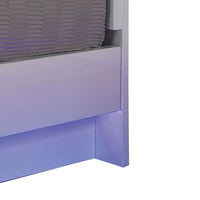 Pero King Size Bed w Silver Trimmed Headboard, LED Footboard, White  - BM340347