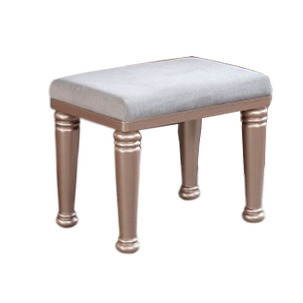 Yezy 3pc Vanity LED Mirror Desk Set with Padded Stool, Blush Pink - BM340352