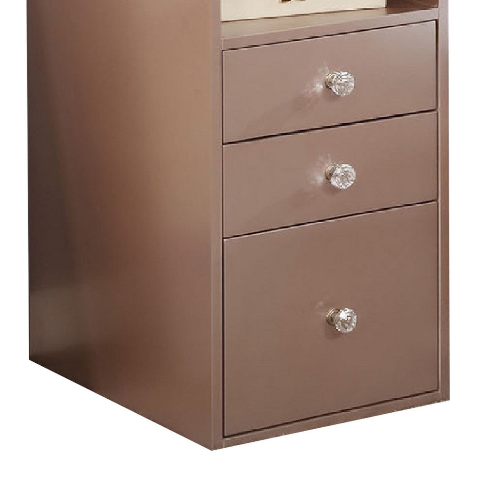 Yezy 3pc Vanity LED Mirror Desk Set with Padded Stool, Blush Pink - BM340352