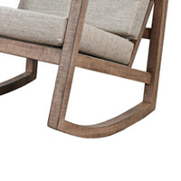 Diry Rocking Chair, Soft Gray Seat and Back, Natural Brown Mahogany Wood - BM340358