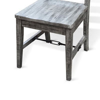 Zeka Ladderback Chair Set of 2, Weathered Gray Solid Mahogany Wood - BM340359