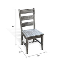 Zeka Ladderback Chair Set of 2, Weathered Gray Solid Mahogany Wood - BM340359