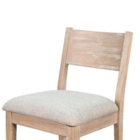 Casy Counter Height Chair Set of 2, Gray Cushion, Natural Brown Solid Wood - BM340360