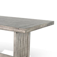Zeka Dining Table, 60 Inch Top, Double Pedestal, Gray Solid Wood - BM340366