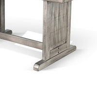 Zeka Dining Table, 60 Inch Top, Double Pedestal, Gray Solid Wood - BM340366