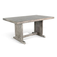 Zeka Dining Table, 60 Inch Top, Double Pedestal, Gray Solid Wood - BM340366