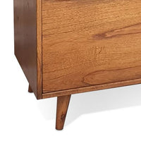 Amy Lateral File Cabinet, 36 Inch, 2 Drawers, Splayed Legs, Brown Solid Wood - BM340368