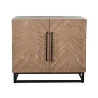 Dimy Accent Cabinet, 36 Inch, 2 Doors w Adjustable Shelves, Brown Solid Wood - BM340369