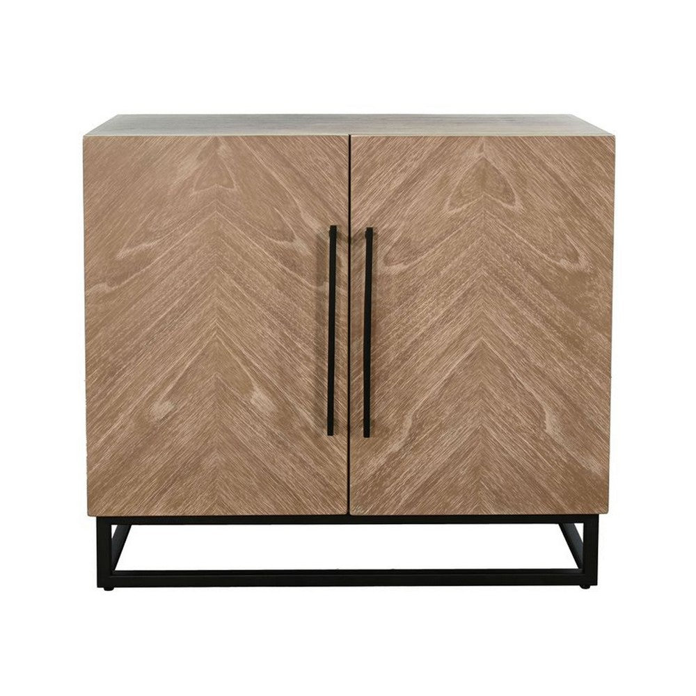 Dimy Accent Cabinet, 36 Inch, 2 Doors w Adjustable Shelves, Brown Solid Wood - BM340369