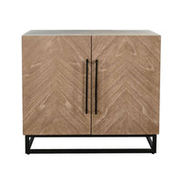 Dimy Accent Cabinet, 36 Inch, 2 Doors w Adjustable Shelves, Brown Solid Wood - BM340369