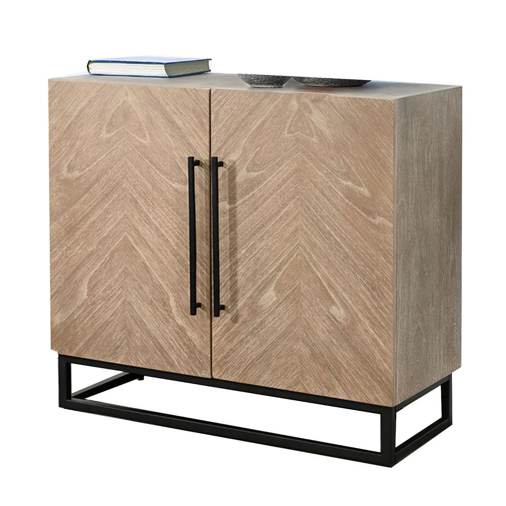 Dimy Accent Cabinet, 36 Inch, 2 Doors w Adjustable Shelves, Brown Solid Wood - BM340369