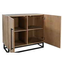 Dimy Accent Cabinet, 36 Inch, 2 Doors w Adjustable Shelves, Brown Solid Wood - BM340369