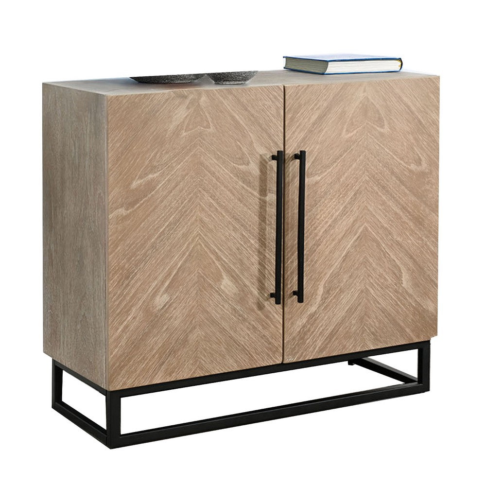 Dimy Accent Cabinet, 36 Inch, 2 Doors w Adjustable Shelves, Brown Solid Wood - BM340369