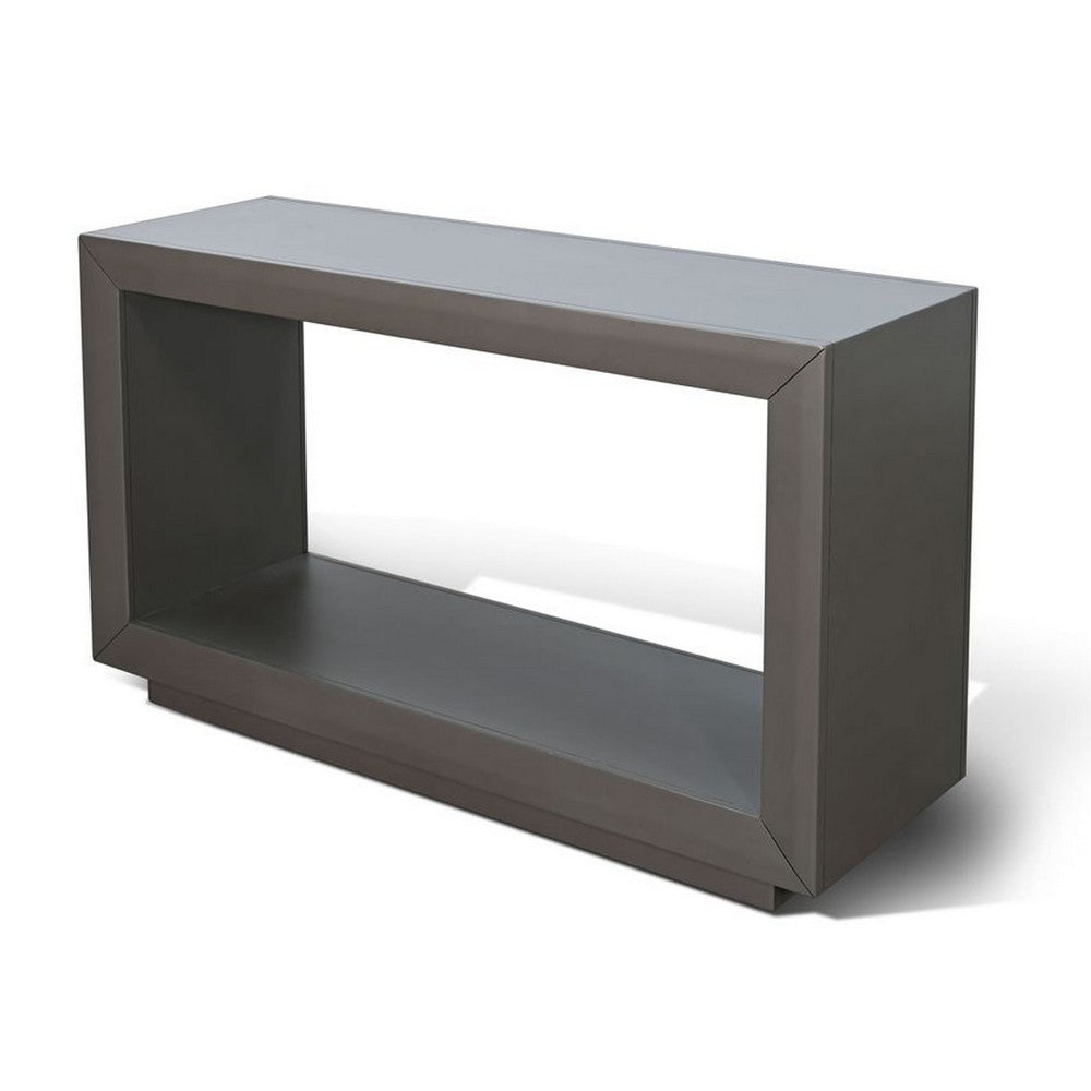 Kena Sofa Console Table, 50 Inch, Contemporary Dark Gray Solid Mahogany - BM340370