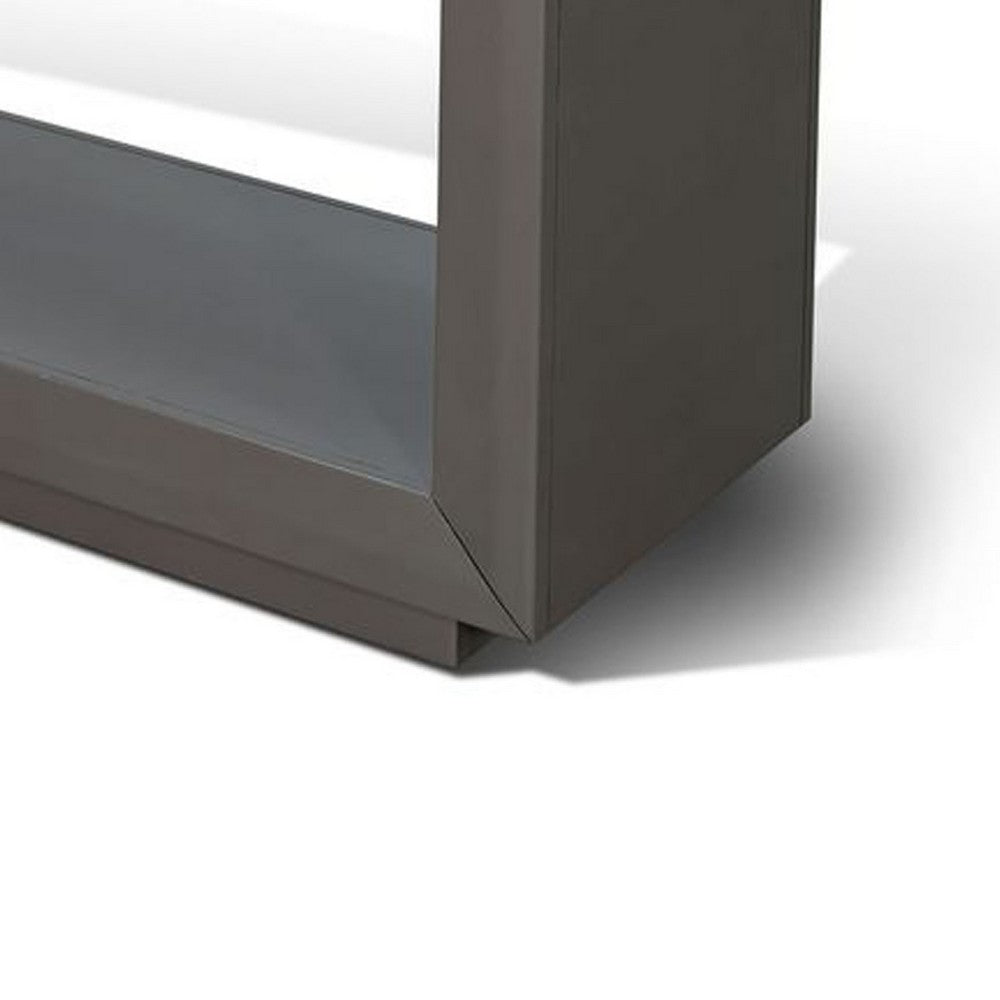 Kena Sofa Console Table, 50 Inch, Contemporary Dark Gray Solid Mahogany - BM340370