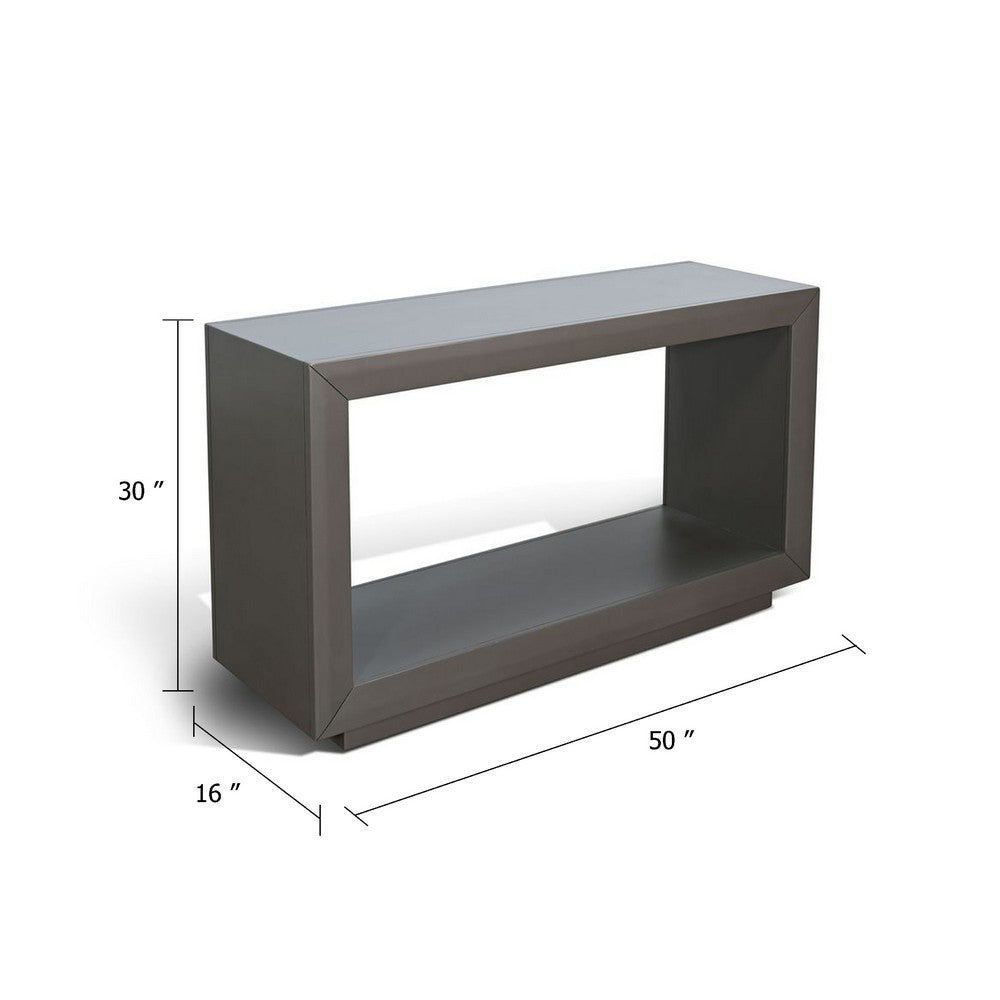 Kena Sofa Console Table, 50 Inch, Contemporary Dark Gray Solid Mahogany - BM340370