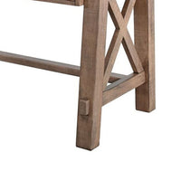 Anva Writing Desk, 58 Inch with Power Plug, Natural Brown Solid Mahogany - BM340378