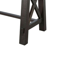 Anva Writing Desk, 58 Inch with Power Plug, Dark Brown Solid Mahogany - BM340379