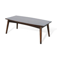 Neva Coffee Table, 48 Inch Rectangular, Dark Brown Solid Wood - BM340382