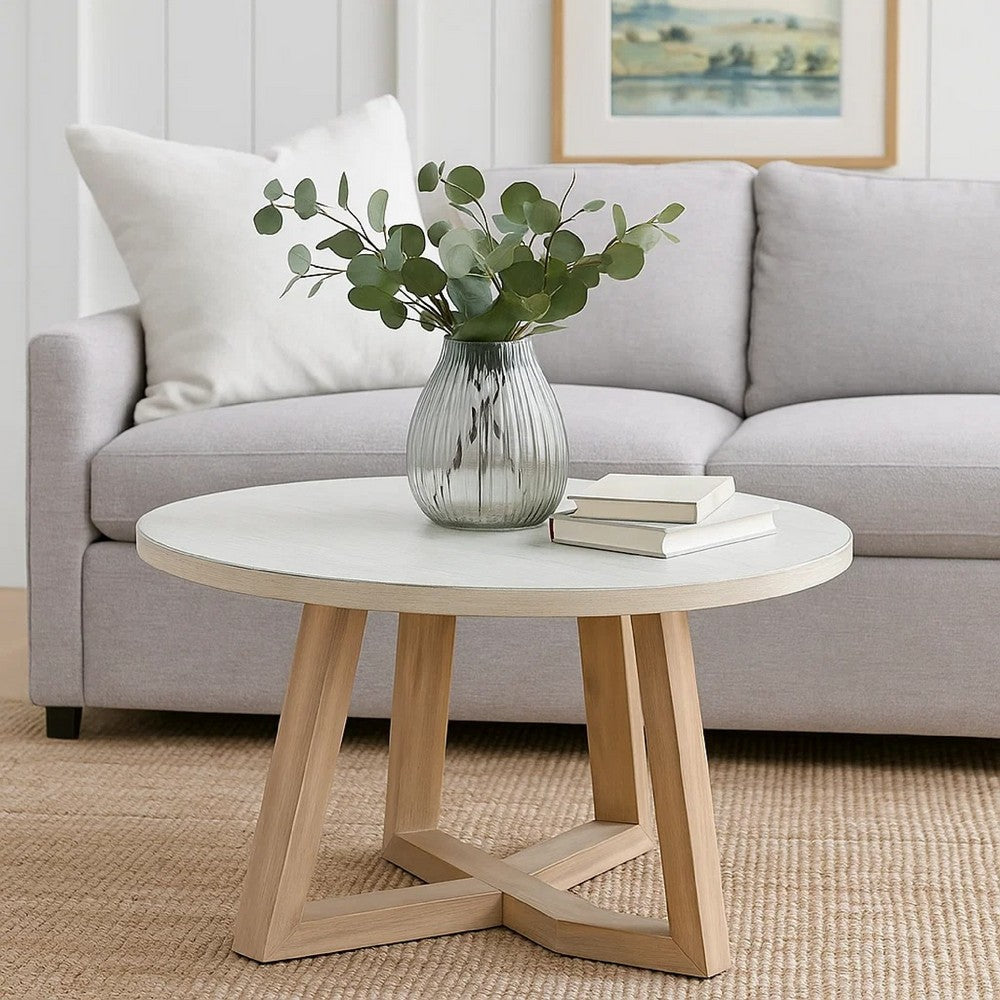 Dilly Side End Table, Cross Pedestal Base, Light Gray, 28 Inch Solid Wood - BM340383