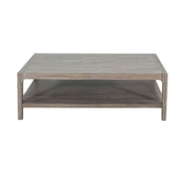 Fela Coffee Table, 52 Inch Rectangular Top, Natural Brown Solid Wood - BM340388