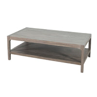 Fela Coffee Table, 52 Inch Rectangular Top, Natural Brown Solid Wood - BM340388