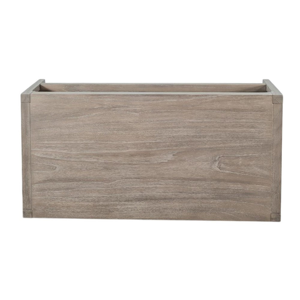 Fela Coffee Table, 52 Inch Rectangular Top, Natural Brown Solid Wood - BM340388