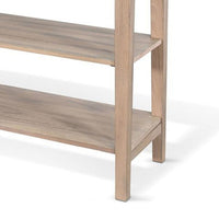 Pela Sofa Console Table, 42 Inch Top, 2 Shelves, Natural Brown Solid Wood - BM340394
